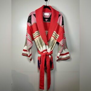 Anthropologie Santa Fe Belted Wrap Cardigan OS Southwest Aztec Boho